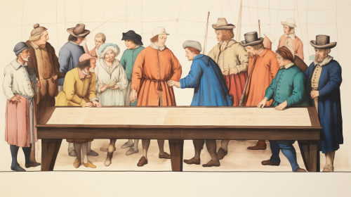 Group of Dutch Individuals Discussing a Map