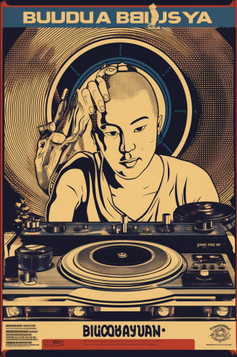 Modern DJing Buddha poster