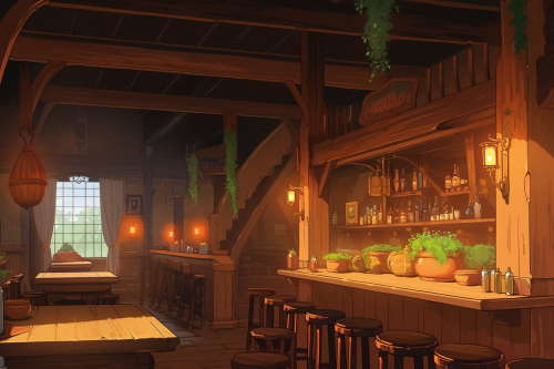 Cozy lounge area in DnD town inn