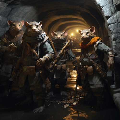 Detailed depiction of kobolds working in sewers