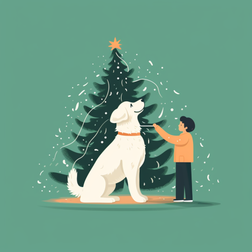 Dog peeing on Christmas tree  ?