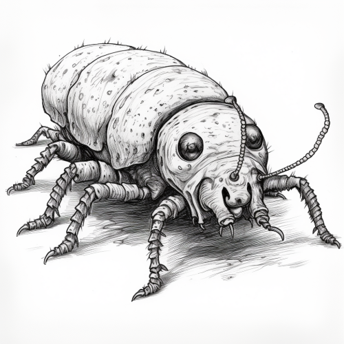 Larva with Beetle Head