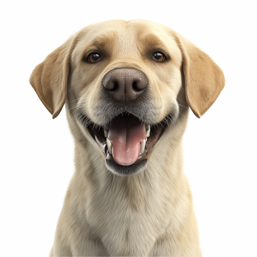 Labrador breed dog happy camera