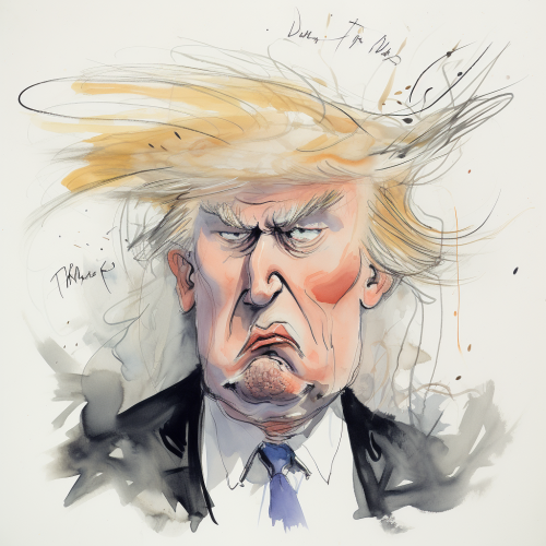 Quentin Blake-style Donald Trump Illustration
