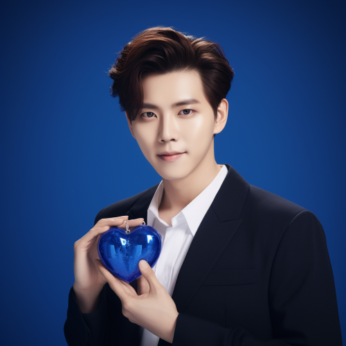 Smiling Lee Donghae with Heart-Shaped Accessory