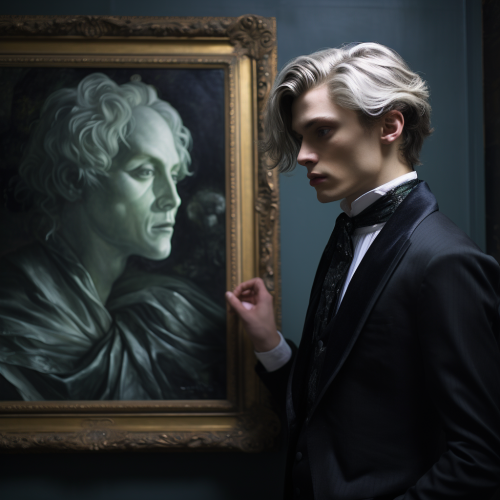 Dorian Gray admiring his portrait Dorian Gray admiring his portrait
