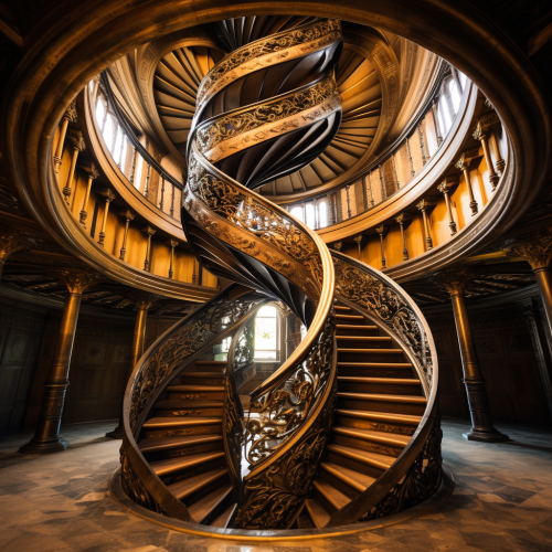 Double Spiral Staircase Trophy Top View Double Spiral Staircase Trophy Top View