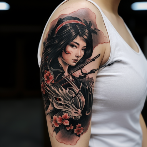 Dragon Geisha Arm Tattoo Dragon Geisha Arm Tattoo