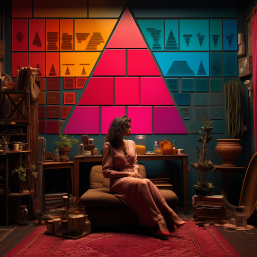 Vibrant cinematic drama triangle image