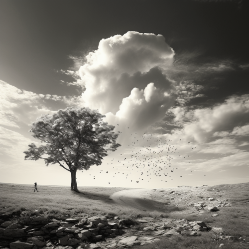 Dreamlike surreal nature in daytime