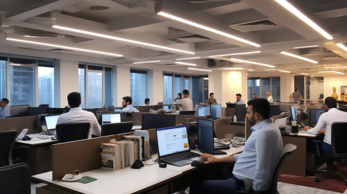 Dubai government employees working in office Dubai government employees working in office