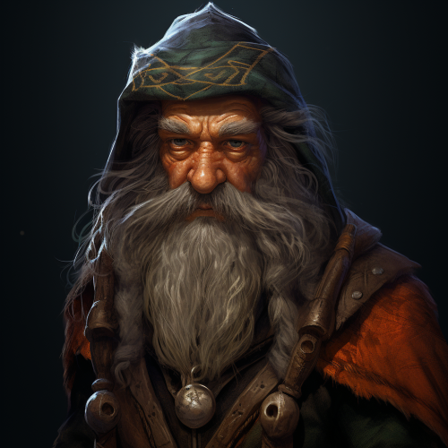 Realistic dwarf mage illustration