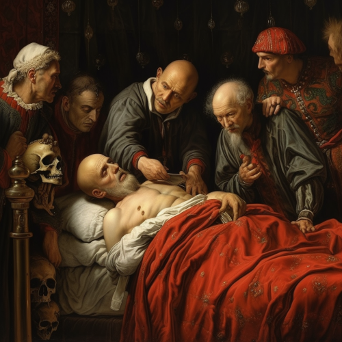 Friends supporting a dying man