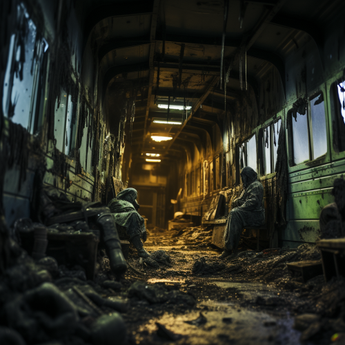 Acid rain in dystopian underground shuttle