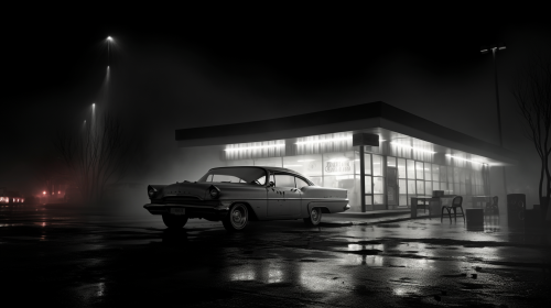 Dystopian movie poster with car accident and neon lights Dystopian movie poster with car accident and neon lights