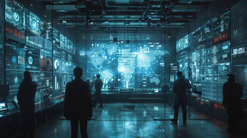 Surveillance in Dystopian Office Setting