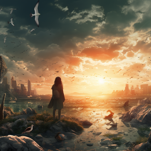 Drawing showcasing earth preservation and sustainability Drawing showcasing earth preservation and sustainability