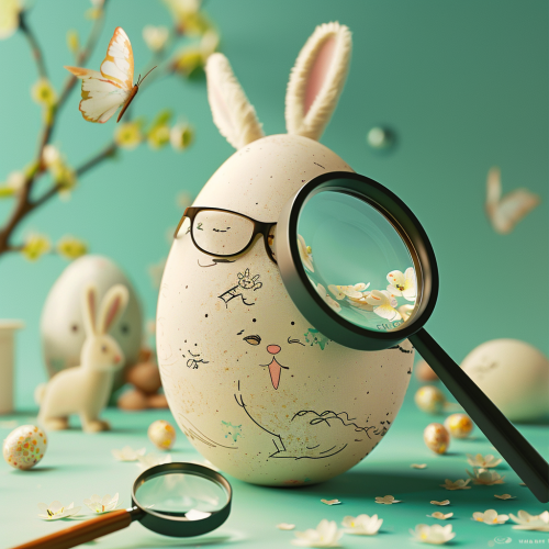 Easter egg hunt with bunnies