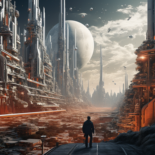 Abstract portrayal of edgy futurism Abstract portrayal of edgy futurism