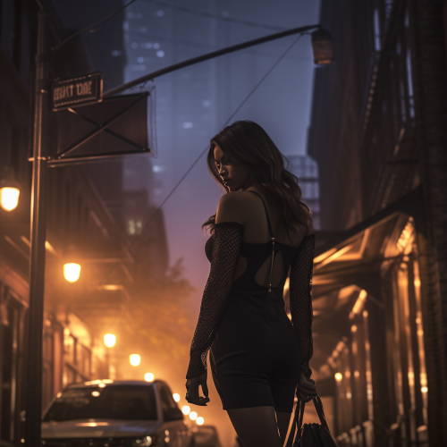 Asian witch in modern city Asian witch in modern city