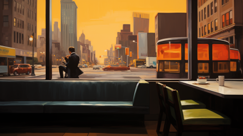 Cyberpunk New York Painting Art