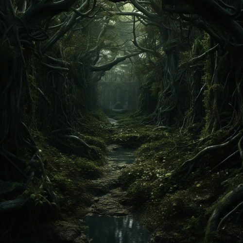 Dark Gothic Artwork with Ornate Patterns