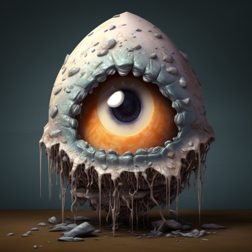 Cute Egg Monster with One Eyeball