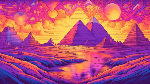 Psychedelic landscape of ancient Egypt Psychedelic landscape of ancient Egypt