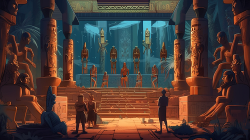 Egyptian gods fashioning human servants Egyptian gods fashioning human servants