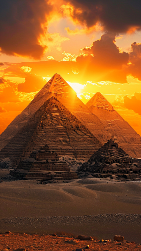 Egyptian Pyramids Sunrise Tower Picture