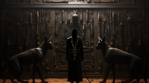 Ancient Egyptian wall with Anubis