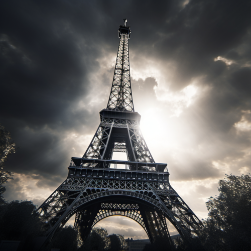 Close-up of Eiffel Tower at Sunrise