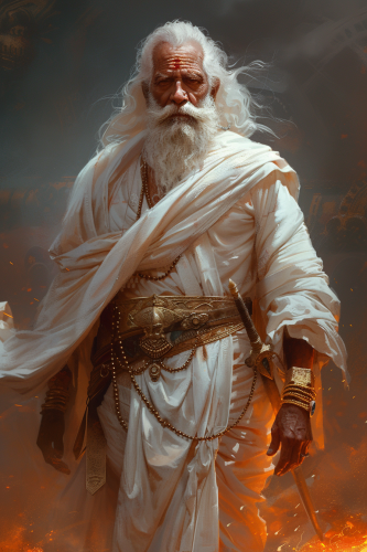 Detailed Illustration of Elderly Noble Aristocratic Man