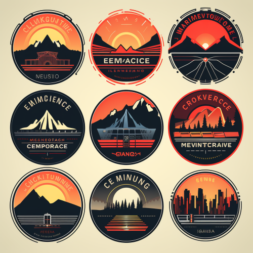 Vector flat logo for electronic music party mix evening