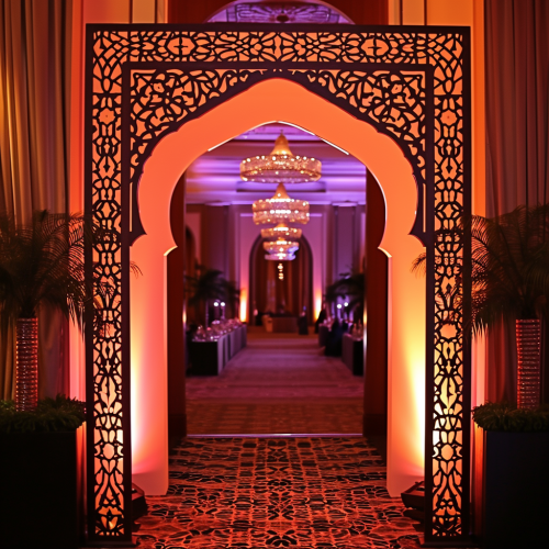 Arabic pattern on elegant indoor entrance arch