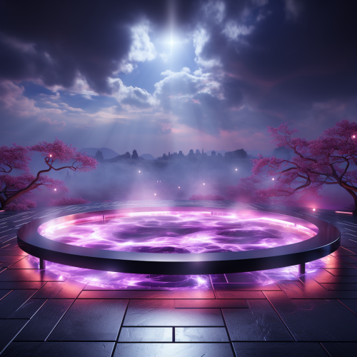 Enchanting purple mist dreamscape image