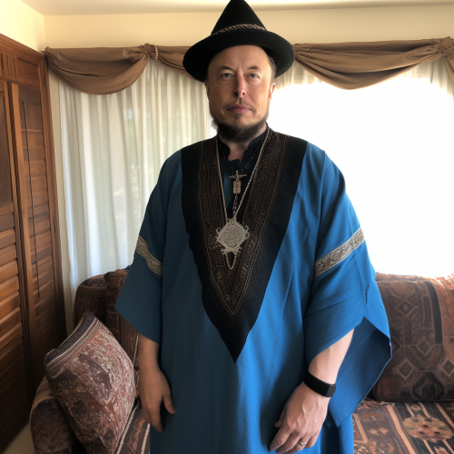 Elon Musk in Hebrew Israelite Wizard Clothing