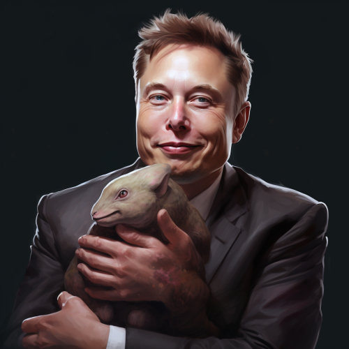 Elon Musk with his beloved pet rock