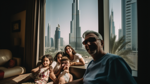 Emarati Parents Having Fun with Kids