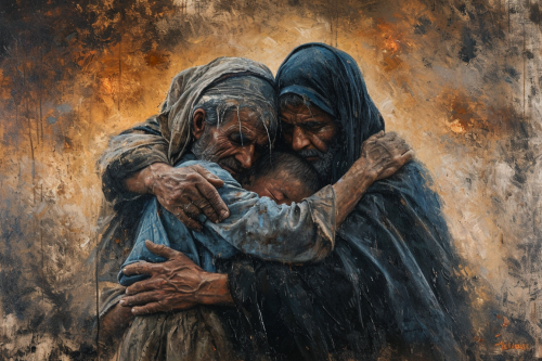 Family being embraced by community support