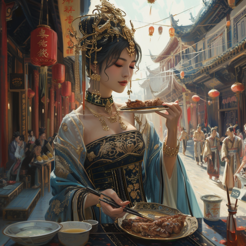 Empress of China eating lamb kebobs