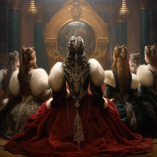 Empress and her ladies addressing empire's senate Empress and her ladies addressing empire's senate