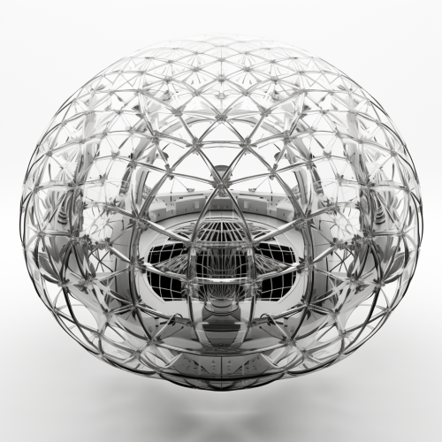 Empty glass dome on white background