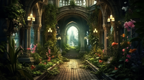 Bright and Magical Dormitory Corridor Bright and Magical Dormitory Corridor