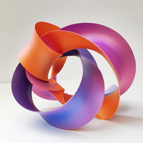 Mobius ribbon orange violet design Mobius ribbon orange violet design