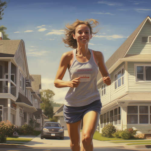 Woman running with full energy Woman running with full energy