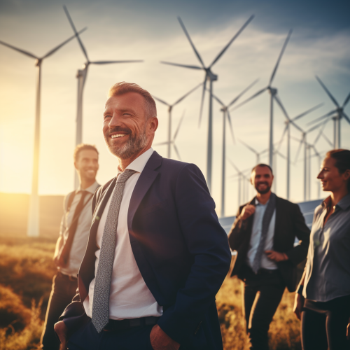 Energy managers discussing renewable options