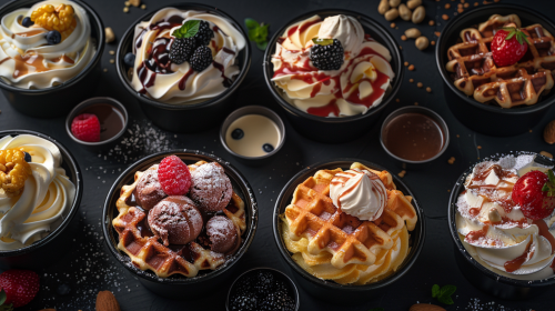 Waffle-style ice cream leaflet