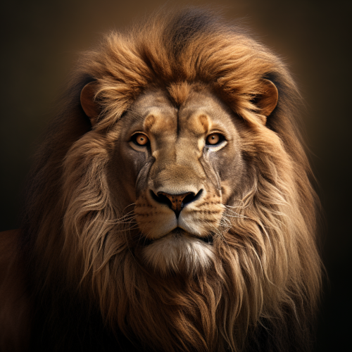 Majestic lion in studio