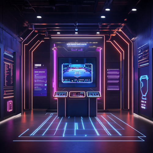 Vibrant esports interactive museum exhibit